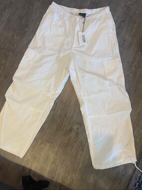 Local European White Men's Cargo Pants with Drawstring